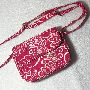 VERA BRADLEY CROSSBODY BRIGHT PINK & WHITE HANDBAG